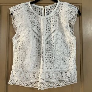NWT Abercrombie & Fitch White Lace Sleeveless Top - Size Small